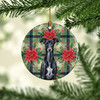 Black Whippet Christmas Poinsettias Ceramic Christmas Ornament product image at NuMercy 2