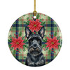 Scottish Terrier Christmas Poinsettias Ceramic Christmas Ornament product image at NuMercy