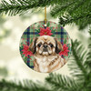 Sable Pekingese Christmas Poinsettias Ceramic Christmas Ornament product image at NuMercy 2