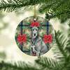 Gray Irish Wolfhound Christmas Poinsettias Ceramic Christmas Ornament product image at NuMercy 2