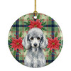 Standard Silver Poodle Christmas Poinsettias Ceramic Christmas Ornament product image at NuMercy