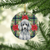 Standard Silver Poodle Christmas Poinsettias Ceramic Christmas Ornament product image at NuMercy 2