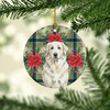 White Great Pyrenees Christmas Poinsettias Ceramic Christmas Ornament product image at NuMercy 2