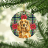 Golden English Cocker Spaniel Christmas Poinsettias Ceramic Christmas Ornament product image at NuMercy 2