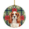 Blenheim English Toy Spaniel Christmas Poinsettias Ceramic Christmas Ornament product image at NuMercy