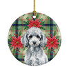 Miniature Silver Poodle Christmas Poinsettias Ceramic Christmas Ornament product image at NuMercy
