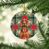 Irish Setter Christmas Poinsettias Ceramic Christmas Ornament product image at NuMercy 2