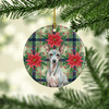 American Hairless Terrier Christmas Poinsettias Ceramic Christmas Ornament product image at NuMercy 2