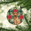 Rhodesian Ridgeback Christmas Poinsettias Ceramic Christmas Ornament product image at NuMercy 2