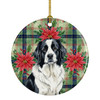 Landseer Newfoundland Christmas Poinsettias Ceramic Christmas Ornament product image at NuMercy