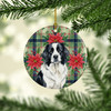 Landseer Newfoundland Christmas Poinsettias Ceramic Christmas Ornament product image at NuMercy 2