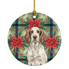 Liver Belton English Setter Christmas Poinsettias Ceramic Christmas Ornament product image at NuMercy