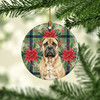 Bullmastiff Christmas Poinsettias Ceramic Christmas Ornament product image at NuMercy 2