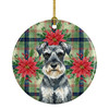 Schnauzer Christmas Poinsettias Ceramic Christmas Ornament product image at NuMercy