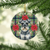 Schnauzer Christmas Poinsettias Ceramic Christmas Ornament product image at NuMercy 2