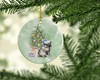 Pug Black Puppy Christmas Presents and Tree Ceramic Ornament product image at NuMercy 2