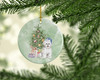 Bichon Frise Blue Hat Christmas Presents and Tree Ceramic Ornament product image at NuMercy 2