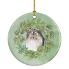 Sheltie/Shetland SheepdogTricolor Smiling #2 Christmas Wreath Ceramic Ornament product image at NuMercy