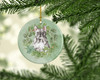 French Bulldog Blue Christmas Wreath Ceramic Ornament product image at NuMercy 2