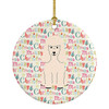 Merry Christmas Poodle White Ceramic Ornament product image at NuMercy