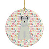 Merry Christmas Miniature Schnauzer White Ceramic Ornament product image at NuMercy