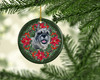 Schnauzer Poinsettia Wreath Ceramic Christmas Ornament product image at NuMercy 2