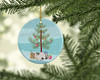 Mosaic Chinchilla Merry Christmas Ceramic Ornament product image at NuMercy 2