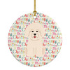 Merry Christmas Bichon Frise Ceramic Ornament product image at NuMercy