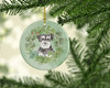 Schnauzer Black and Silver Christmas Wreath Ceramic Ornament product image at NuMercy 2