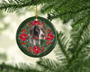 German Shorthaired Pointer Poinsettia Wreath Ceramic Christmas Ornament product image at NuMercy 2