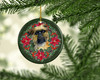 Brussels Griffon Poinsettia Wreath Ceramic Christmas Ornament product image at NuMercy 2