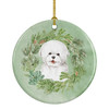 Bichon Frise Smiling Christmas Wreath Ceramic Ornament product image at NuMercy