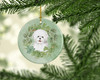 Bichon Frise Smiling Christmas Wreath Ceramic Ornament product image at NuMercy 2