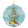 Lizard Canary Merry Christmas Ceramic Ornament product image at NuMercy