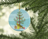 Lizard Canary Merry Christmas Ceramic Ornament product image at NuMercy 2