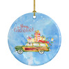 Merry Christmas White Staffordshire Bull Terrier Ceramic Ornament product image at NuMercy