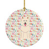 Merry Christmas White German Shepherd Ceramic Ornament product image at NuMercy
