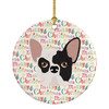 French Bulldog Merry Christmas Ceramic Ornament WDK1503 product image at NuMercy