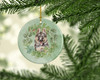German Shepherd Puppy Smiling Christmas Wreath Ceramic Ornament product image at NuMercy 2