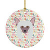 Chinese Crested Merry Christmas Ceramic Ornament WDK1494 product image at NuMercy