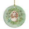 Cocker Spaniel Golden Christmas Wreath Ceramic Ornament product image at NuMercy