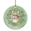 French Bulldog Fawn Christmas Wreath Ceramic Ornament product image at NuMercy