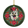 East-European Shepherd Poinsettia Wreath Ceramic Christmas Ornament product image at NuMercy