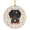 Merry Christmas Wire Haired Dachshund Dapple Ceramic Ornament product image at NuMercy