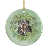 Rottweiler Christmas Wreath Ceramic Ornament product image at NuMercy