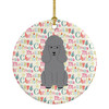 Merry Christmas Poodle Silver Ceramic Ornament product image at NuMercy