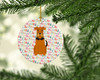 Merry Christmas Airedale Ceramic Ornament product image at NuMercy 2