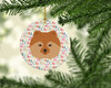 German Spitz Merry Christmas Ceramic Ornament WDK1504 product image at NuMercy 2
