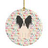 Merry Christmas Papillon Black White Ceramic Ornament product image at NuMercy