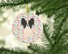 Merry Christmas Papillon Black White Ceramic Ornament product image at NuMercy 2